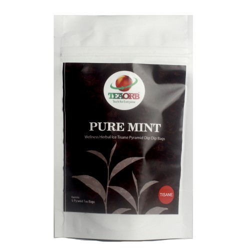 Pure Mint Herbal Iced Tea Tisane Pyramid - 5 Teabags